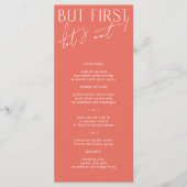 Moderne minimale levendige roze weddenschappen men menu (Voorkant)