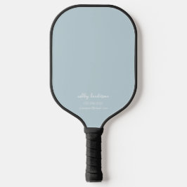 Moderne minimale lichtblauwe monogram naam + conta pickleball paddle