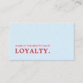 Moderne Minimale Lichtblauwe Rode Schoonheid Klantenkaartje (Voorkant)