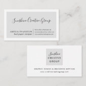 Moderne minimale lichte grijs visitekaartje (Voorkant / Achterkant)