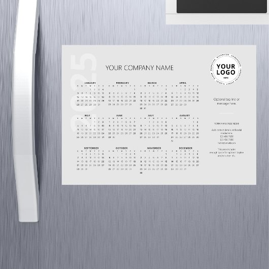 Moderne Minimale Lichtgrijze Bedrijvenkalender 202