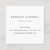 Moderne minimale lichtgrijze houten textuur vierkante visitekaartje (Achterkant)