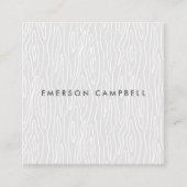 Moderne minimale lichtgrijze houten textuur vierkante visitekaartje (Voorkant)