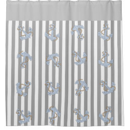 Moderne, minimale lichtgrijze verankeringspatroon douchegordijn