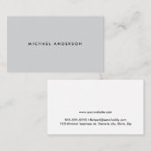 Moderne minimale lichtgrijze visitekaartjes (Voorkant / Achterkant)