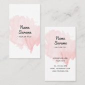 Moderne minimale lichtroze Waterverf Verticaal Visitekaartje (Voorkant / Achterkant)