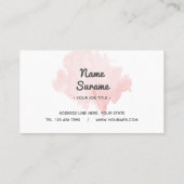 Moderne, minimale lichtroze Waterverf Visitekaartje (Achterkant)
