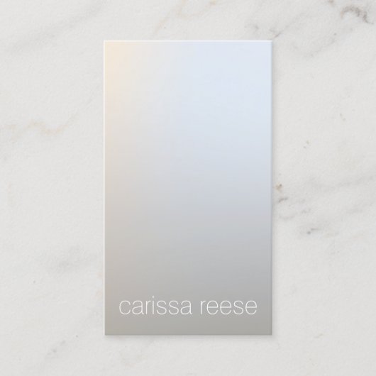 Moderne, minimale lichtzuchtige zilver Professiona Visitekaartje (Voorkant)