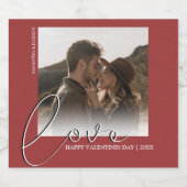 Moderne minimale liefde | Foto-Valentijnsdag Bier Etiket (Enkel label)