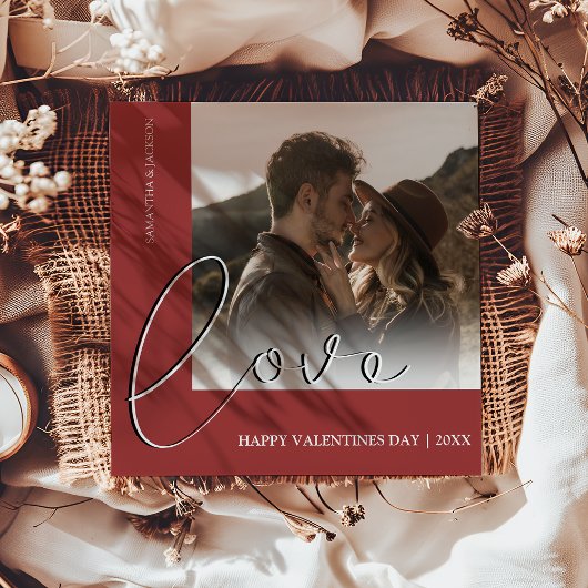 Moderne minimale liefde | Foto Valentijnsdag Holid Feestdagenkaart