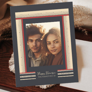 Moderne minimale lintgrens Kwanzaa Feestdagenkaart