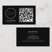 Moderne Minimale Logo QR Code van het Bedrijf van Visitekaartje (Voorkant / Achterkant)