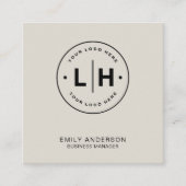 Moderne minimale Logo QR Vierkante Visitekaartje (Voorkant)