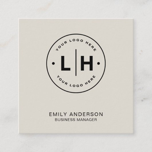 Moderne minimale Logo QR Vierkante Visitekaartje (Voorkant)