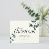 Moderne Minimale Logo voor Eucalyptus Business Feestdagenkaart (Staand voorkant)