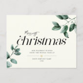 Moderne Minimale Logo voor Eucalyptus Business Feestdagenkaart (Voorkant)