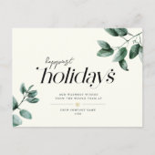 Moderne Minimale Logo voor Eucalyptus Business Feestdagenkaart (Voorkant)