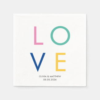 Moderne minimale LOVE-huwelijk Servet