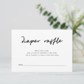 Moderne Minimale Luier Raffle Insert | Blauw Informatiekaartje (Staand voorkant)