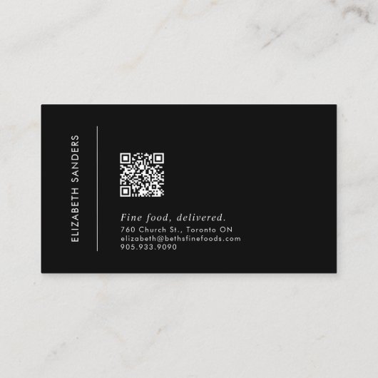 Moderne minimale Luxe Boutique QR CODE Business Ca Visitekaartje (Achterkant)