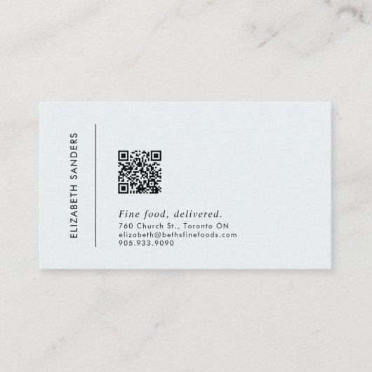 Moderne minimale Luxe Boutique QR CODE Business Ca Visitekaartje (Achterkant)