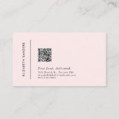 Moderne minimale Luxe Boutique QR CODE Visitekaartje (Achterkant)