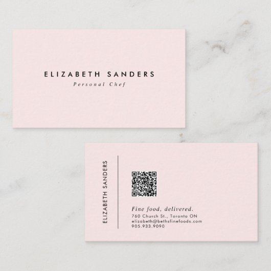 Moderne minimale Luxe Boutique QR CODE Visitekaartje (Voorkant / Achterkant)