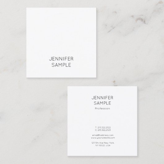 Moderne, minimale luxe Sjabloon luxe Vierkante Visitekaartje (Voorkant / Achterkant)