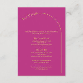 Moderne minimale magenta met wapenweddenschap informatiekaartje