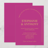 Moderne minimale magenta met wapenweddenschap kaart (Voorkant / Achterkant)