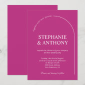 Moderne minimale magenta met wapenweddenschap kaart (Voorkant / Achterkant)