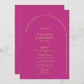 Moderne minimale magenta met wapenweddenschap menu (Voorkant / Achterkant)