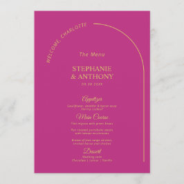 Moderne minimale magenta met wapenweddenschap menu