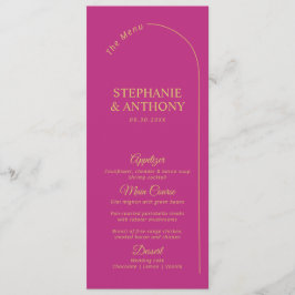 Moderne minimale magenta met wapenweddenschap menu