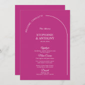 Moderne minimale magenta met wapenweddenschap menu (Voorkant / Achterkant)