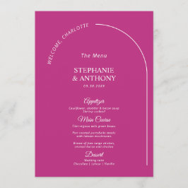 Moderne minimale magenta met wapenweddenschap menu