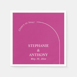 Moderne minimale magenta met wapenweddenschap servet