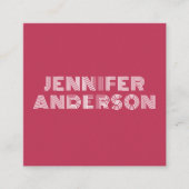 Moderne minimale Magenta Typografie Aangepaste QR- Vierkante Visitekaartje (Voorkant)