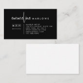 Moderne minimale make-up artiest zwart visitekaartje (Voorkant / Achterkant)