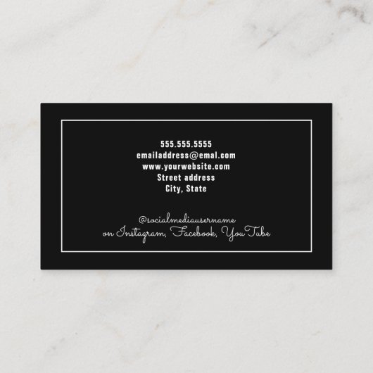 Moderne minimale make-up visitekaartje (Achterkant)