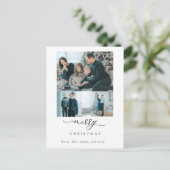 Moderne Minimale Manuscript 3 de Foto van de Kerst Briefkaart (Staand voorkant)