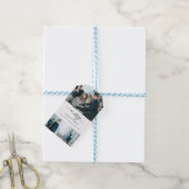 Moderne Minimale Manuscript 3 de Foto van de Kerst Cadeaulabel (Met Touw)