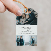 Moderne Minimale Manuscript 3 de Foto van de Kerst Cadeaulabel