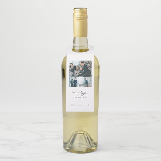 Moderne Minimale Manuscript 3 de Foto van de Kerst Flessenhanger (Op fles)