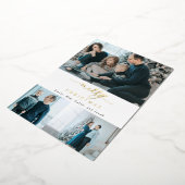 Moderne Minimale Manuscript 3 de Foto van de Kerst Folie Feestdagenkaart (Gedraaid)