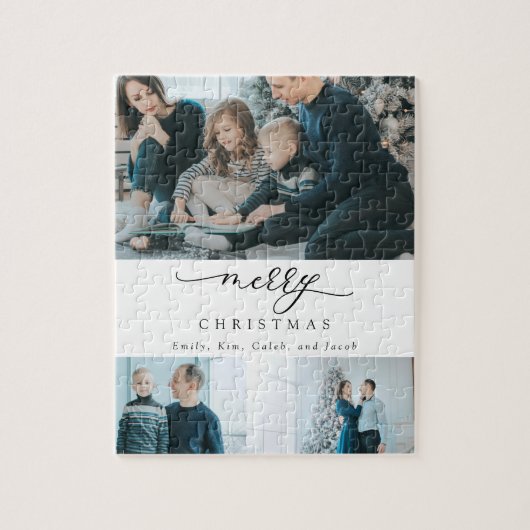 Moderne Minimale Manuscript 3 de Foto van de Kerst Legpuzzel (Verticaal)