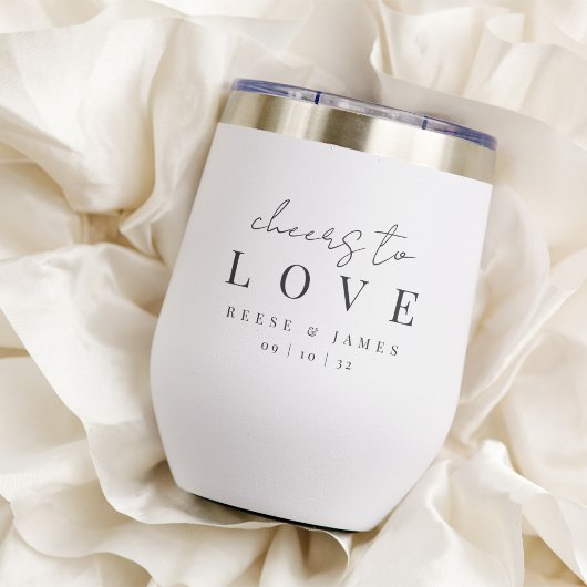Moderne Minimale Manuscript Cheers to Love Wedding