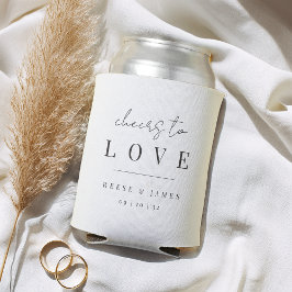 Moderne Minimale Manuscript Cheers to Love Wedding Blikjeskoeler