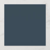 Moderne minimale marine blauwe bruiloft receptie menu (Achterkant)