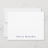 Moderne minimale marineblauwe Kaart Notitiekaartje (Voorkant)